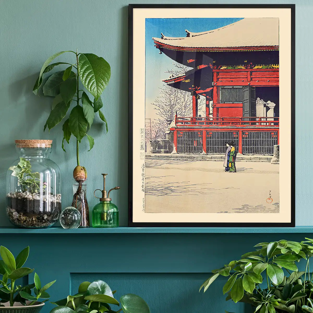 Fine Day After Snow at Asakusa Kannon Temple Print by Hasui Kawase
