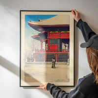 Fine Day After Snow at Asakusa Kannon Temple Print by Hasui Kawase