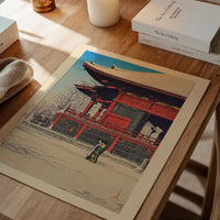 Fine Day After Snow at Asakusa Kannon Temple Print by Hasui Kawase