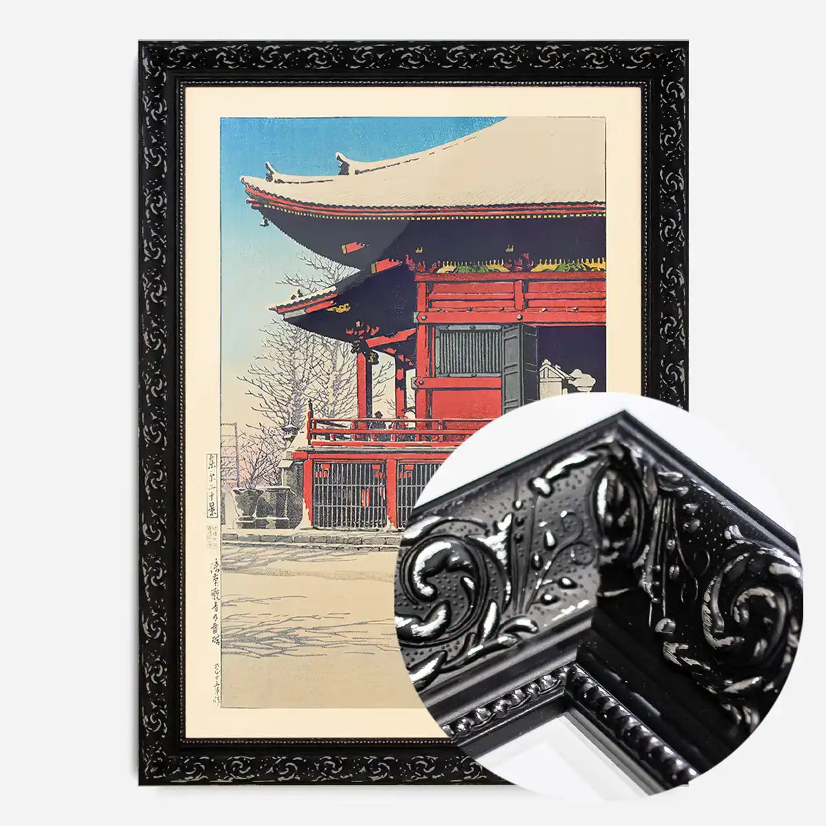 Fine Day After Snow at Asakusa Kannon Temple Print by Hasui Kawase