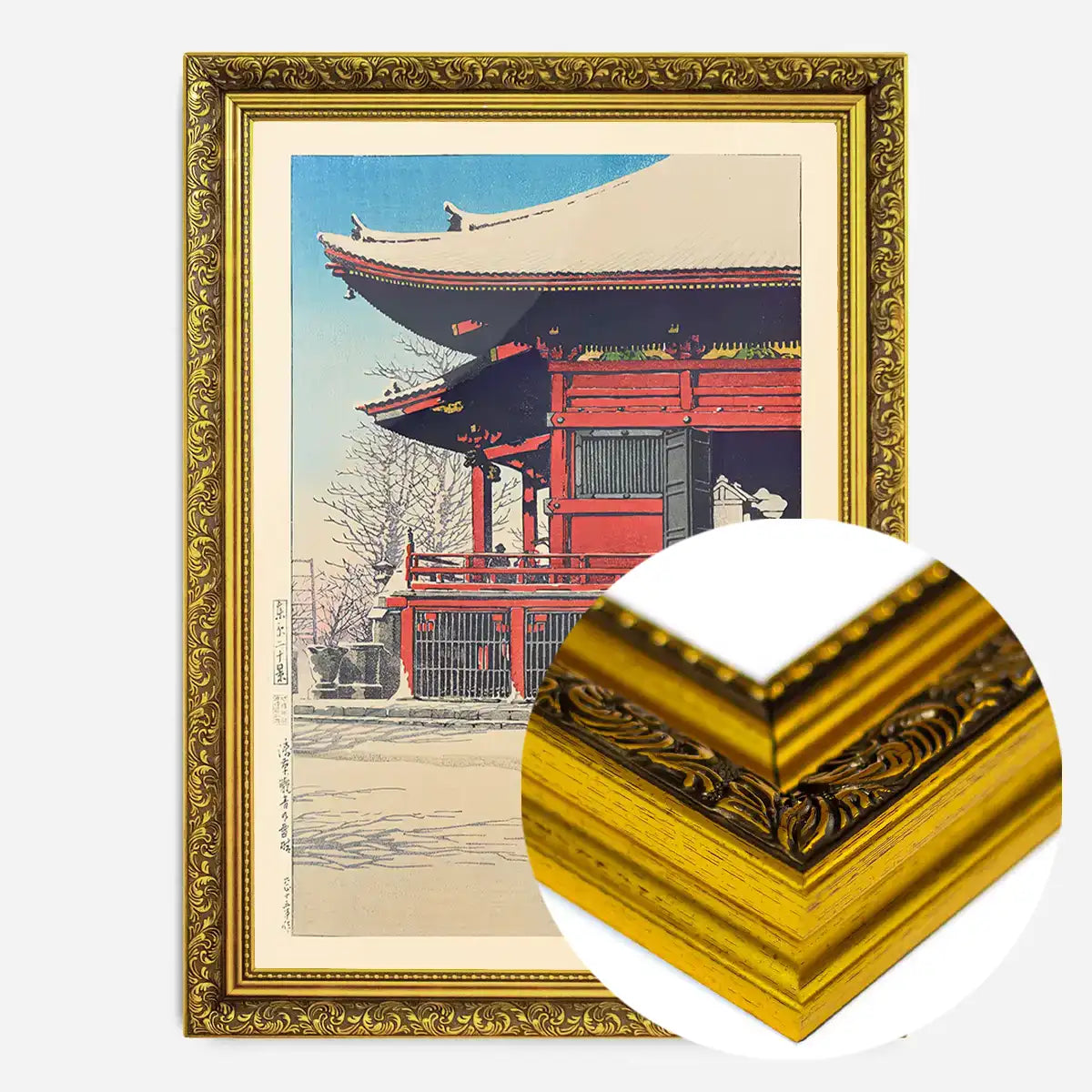 Fine Day After Snow at Asakusa Kannon Temple Print by Hasui Kawase