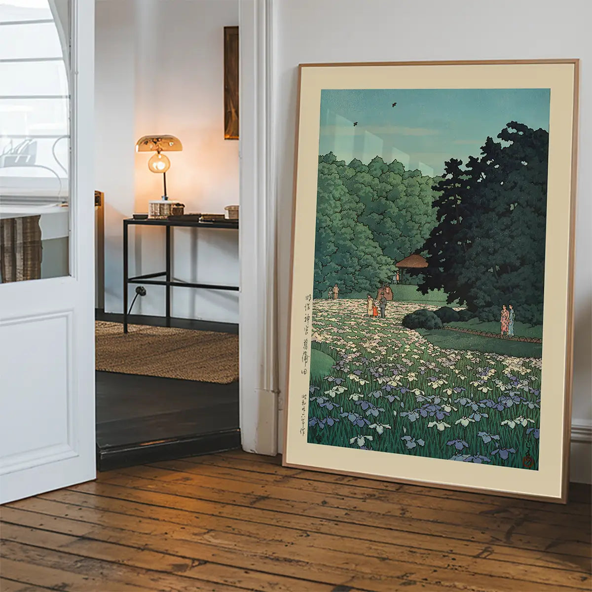Iris Garden at Meiji Shrine, Tokyo Print by Hasui Kawase