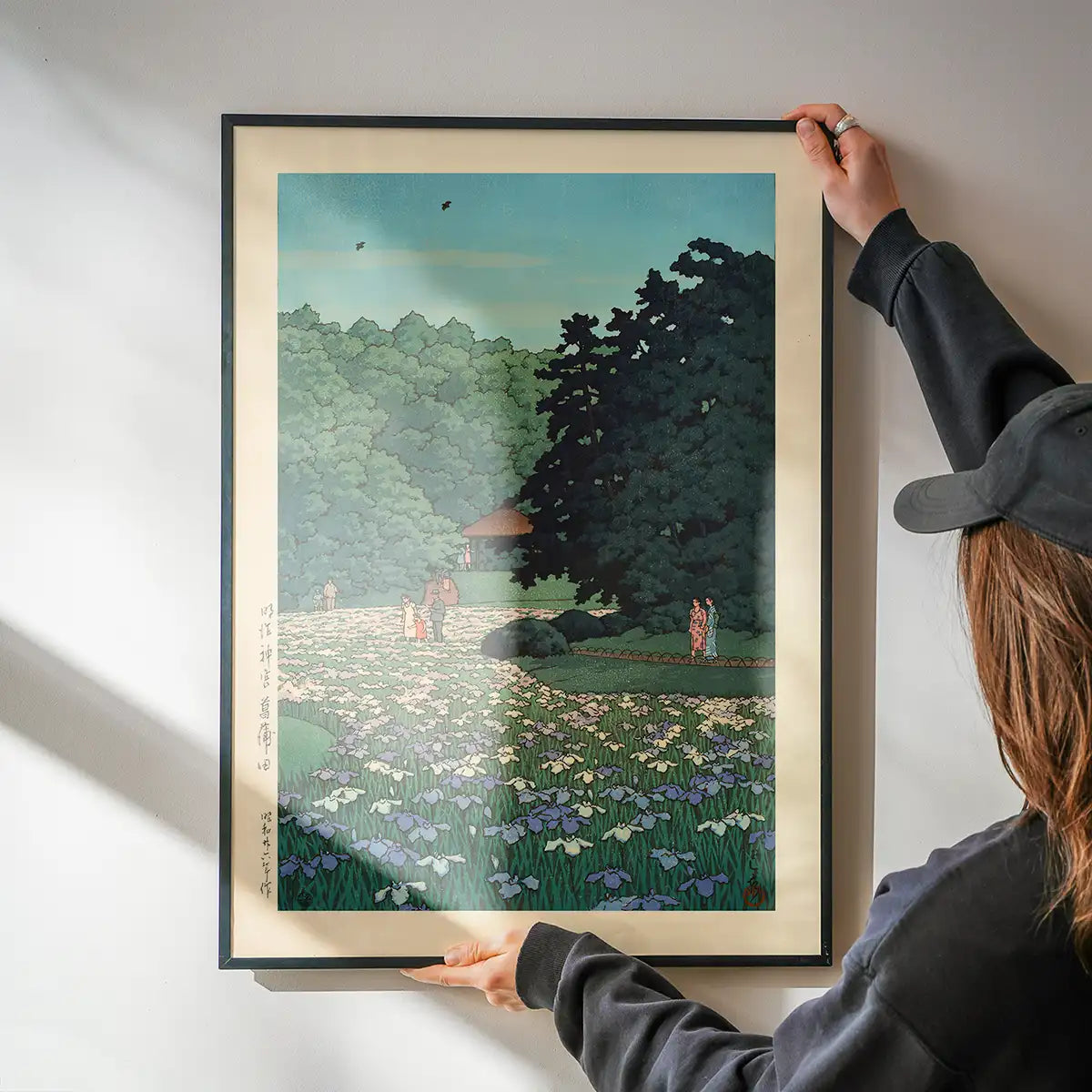 Iris Garden at Meiji Shrine, Tokyo Print by Hasui Kawase