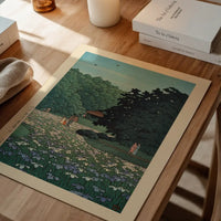 Iris Garden at Meiji Shrine, Tokyo Print by Hasui Kawase