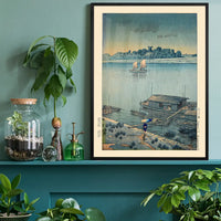 May Rain at Ara River Print by Hasui Kawase