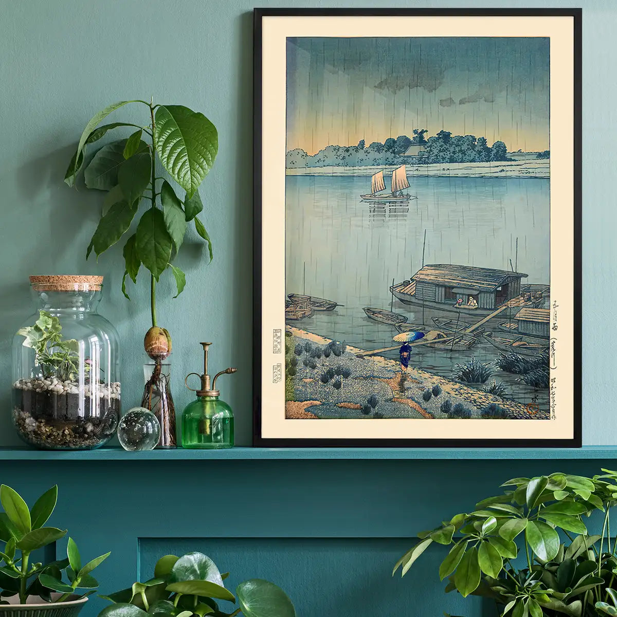 May Rain at Ara River Print by Hasui Kawase