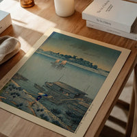 May Rain at Ara River Print by Hasui Kawase