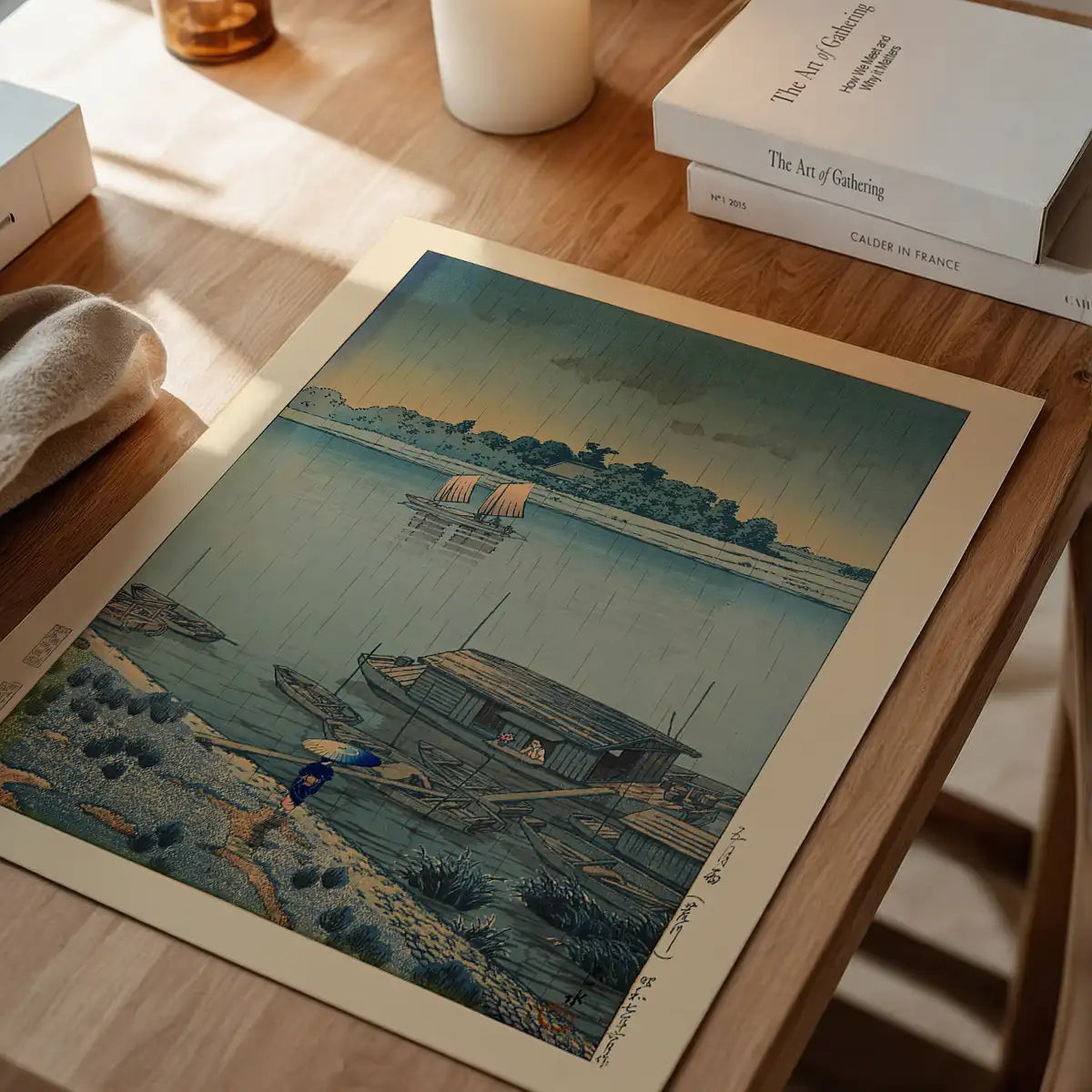 May Rain at Ara River Print by Hasui Kawase