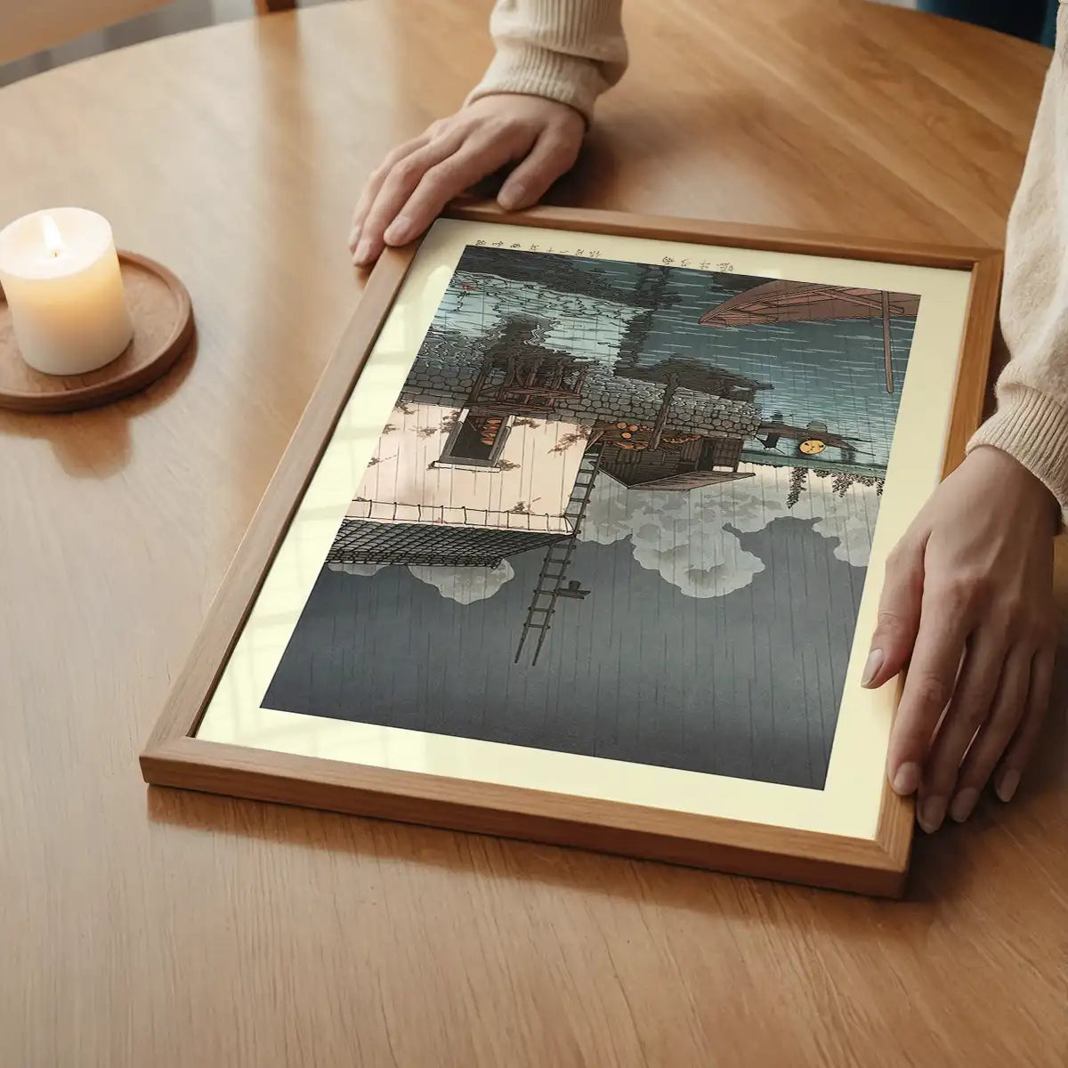 Rain at Ushibori Print by Hasui Kawase