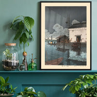 Rain at Ushibori Print by Hasui Kawase