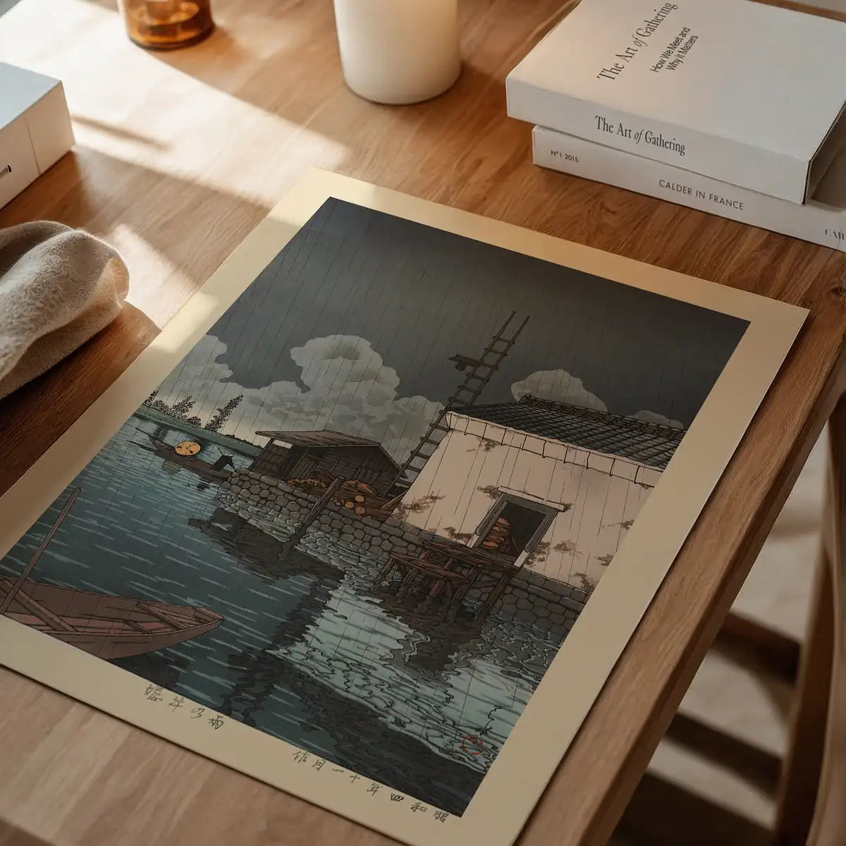 Rain at Ushibori Print by Hasui Kawase