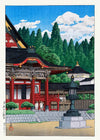 Red Temple by Hasui Kawase