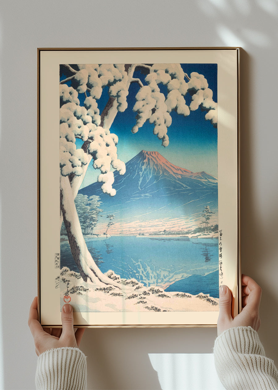 Clearning after Snowfall on Mt. Fuji Print by Hasui Kawase