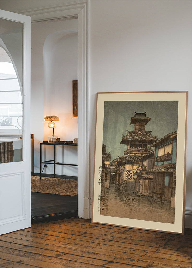 Bell Tower at Okayama Print by Hasui Kawase