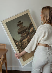 Bell Tower at Okayama Print by Hasui Kawase