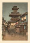 Bell Tower at Okayama Print by Hasui Kawase