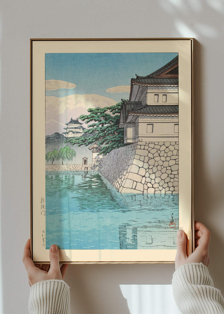 Kikyomon Gate Print by Hasui Kawase