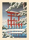 Miyajima in Snow Print by Hasui Kawase