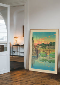 Morning at Niju Bridge Print by Hasui Kawase