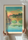 Morning at Niju Bridge Print by Hasui Kawase
