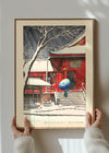 Snow at Kiyomizu Hall in Ueno Print by Hasui Kawase