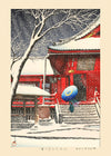 Snow at Kiyomizu Hall in Ueno Print by Hasui Kawase