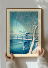 Evening Snow, Edo River Print by Hasui Kawase