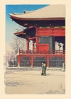 Fine Day After Snow at Asakusa Kannon Temple Print by Hasui Kawase