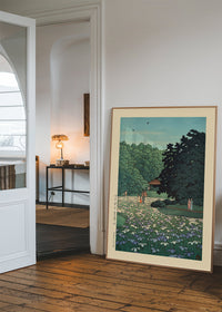 Iris Garden at Meiji Shrine, Tokyo Print by Hasui Kawase