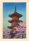 Spring Evening at Toshogu in Ueno Print by Hasui Kawase