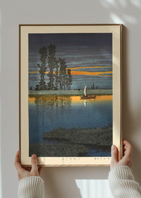 Twilight at Ushibori Print by Hasui Kawase