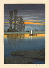 Twilight at Ushibori Print by Hasui Kawase