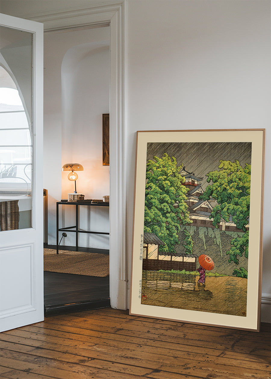Udo Tower, Kumamoto Castle Print by Hasui Kawase
