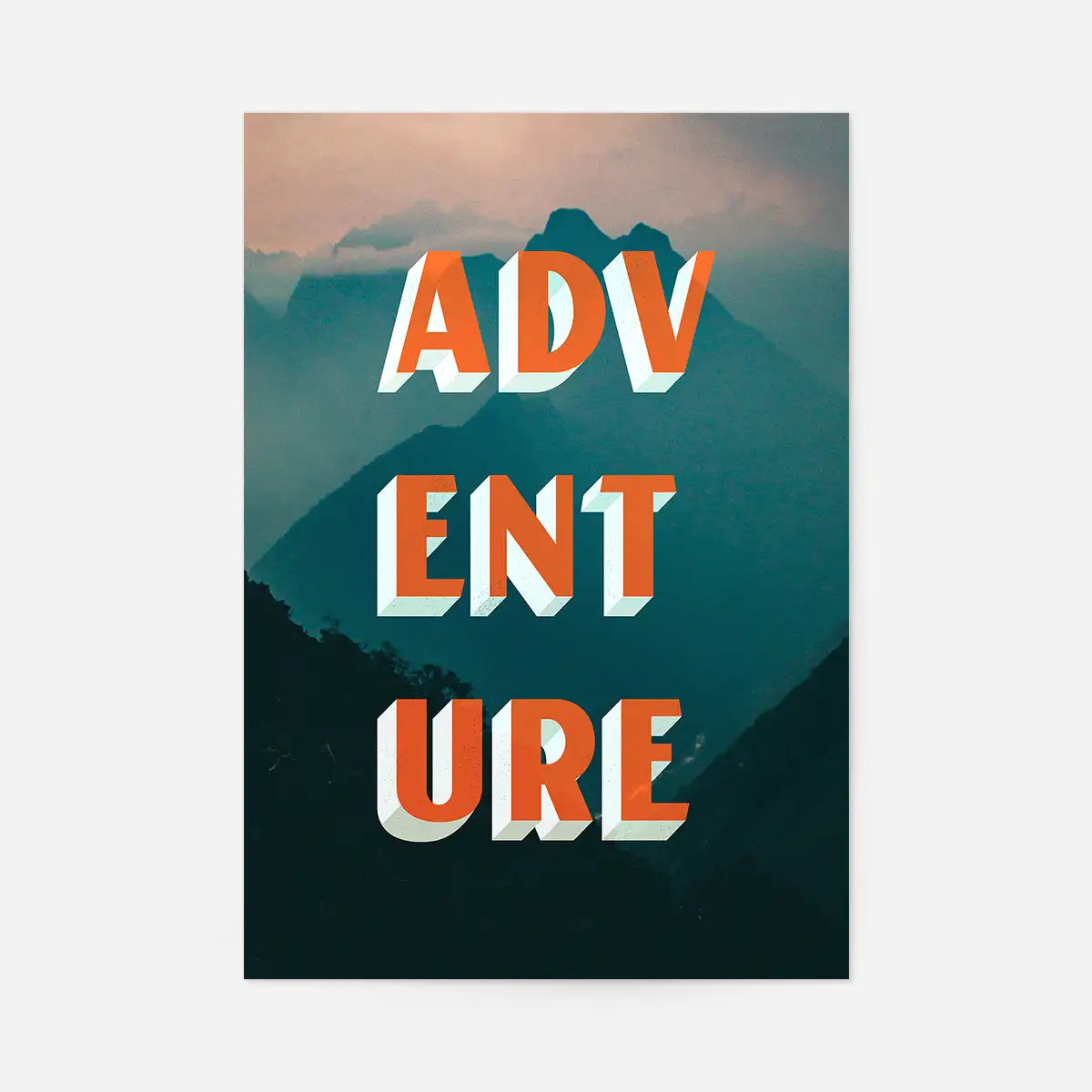 Adventure Typography Mountains Print