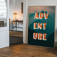 Adventure Typography Mountains Print