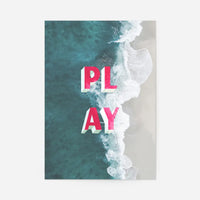 Play Typography Beach Print