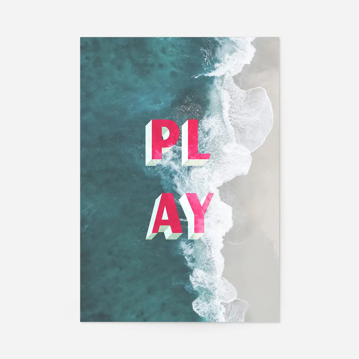 Play Typography Beach Print
