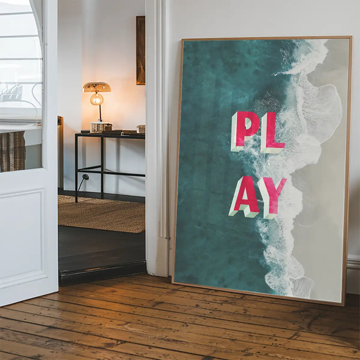 Play Typography Beach Print