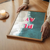 Play Typography Beach Print