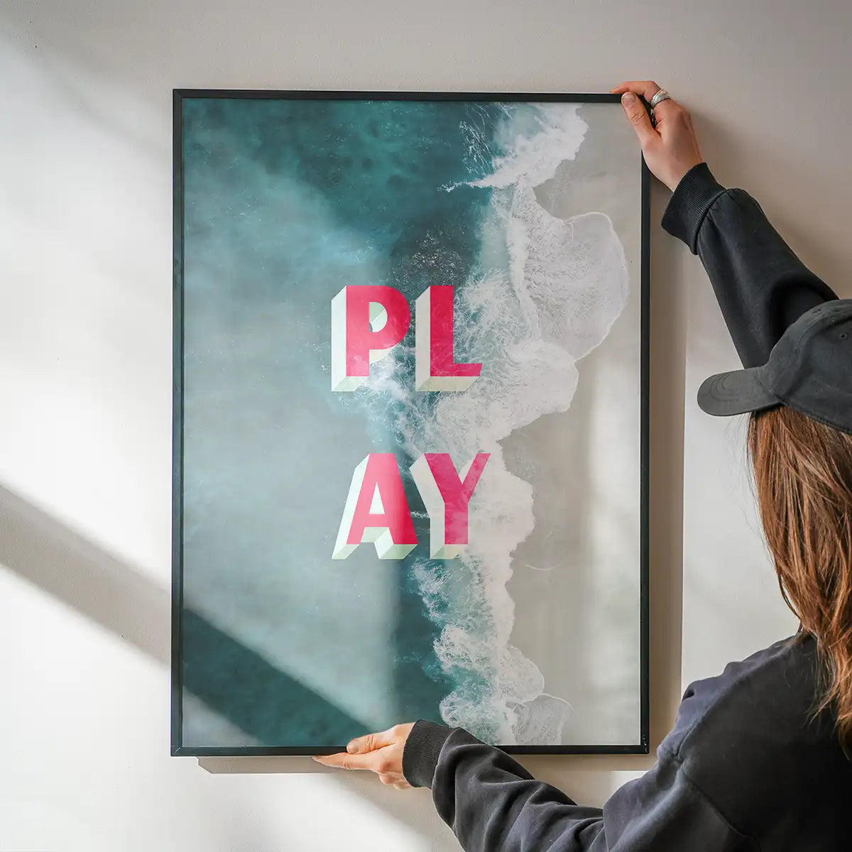 Play Typography Beach Print