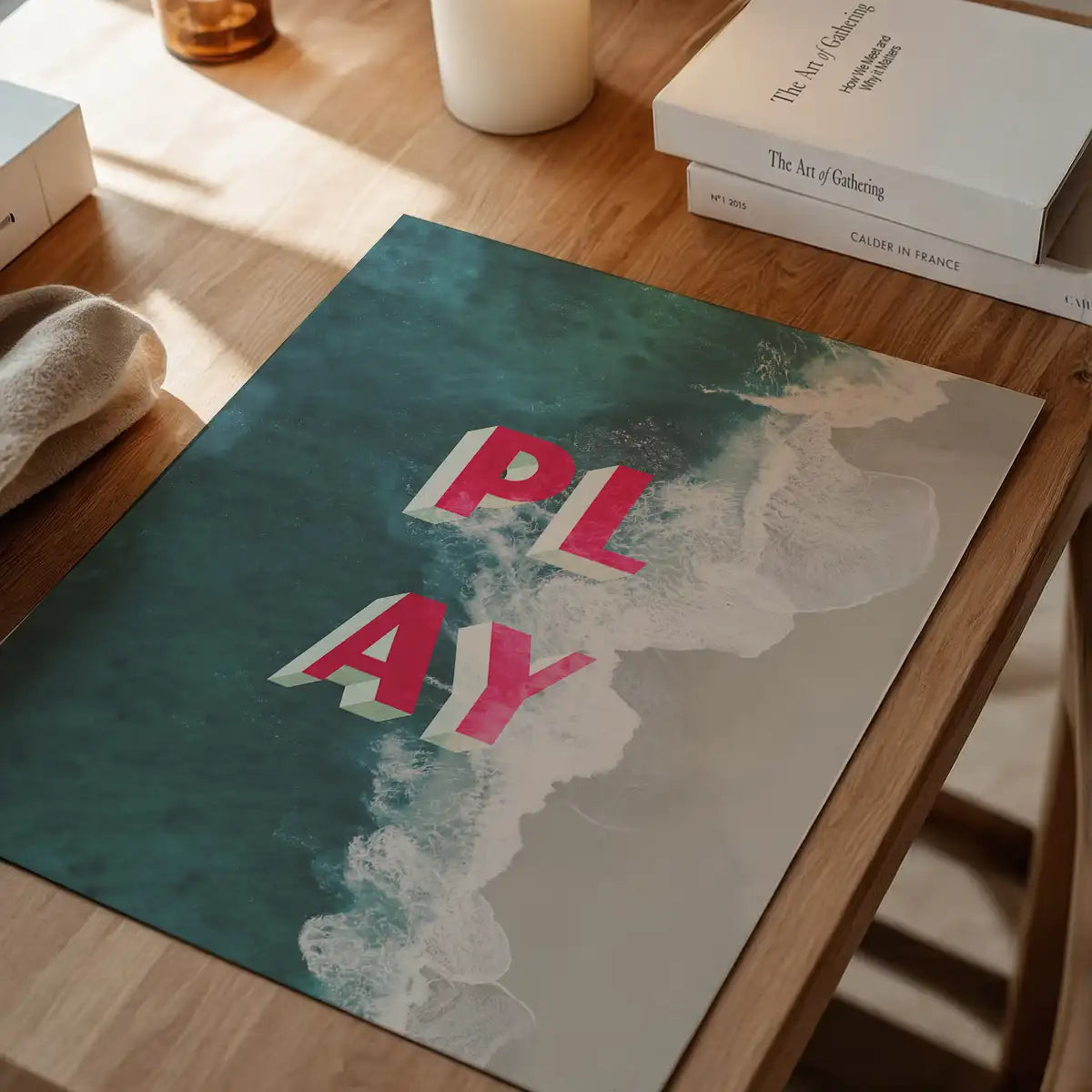 Play Typography Beach Print