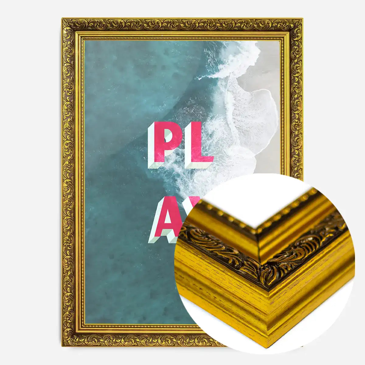 Play Typography Beach Print