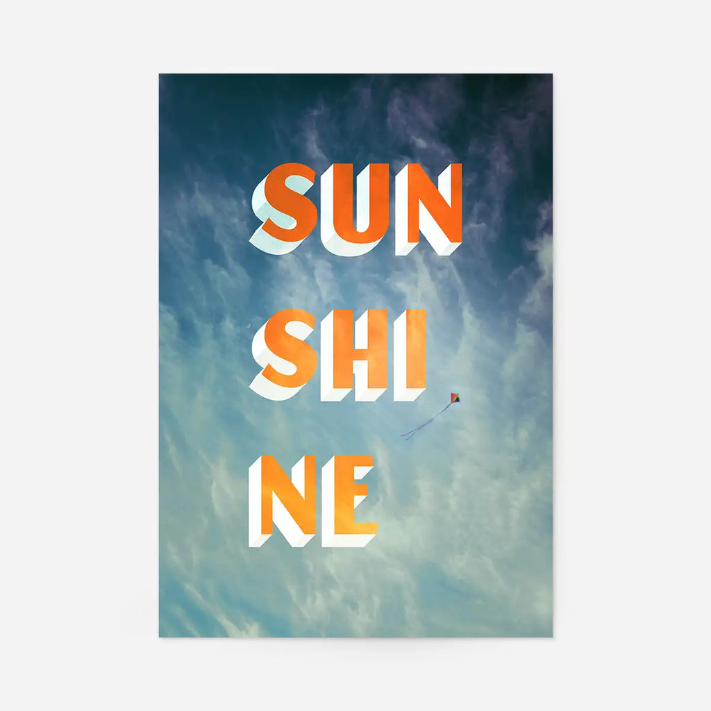 Sunshine Typography Clouds Print