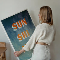 Sunshine Typography Clouds Print