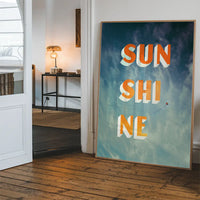 Sunshine Typography Clouds Print