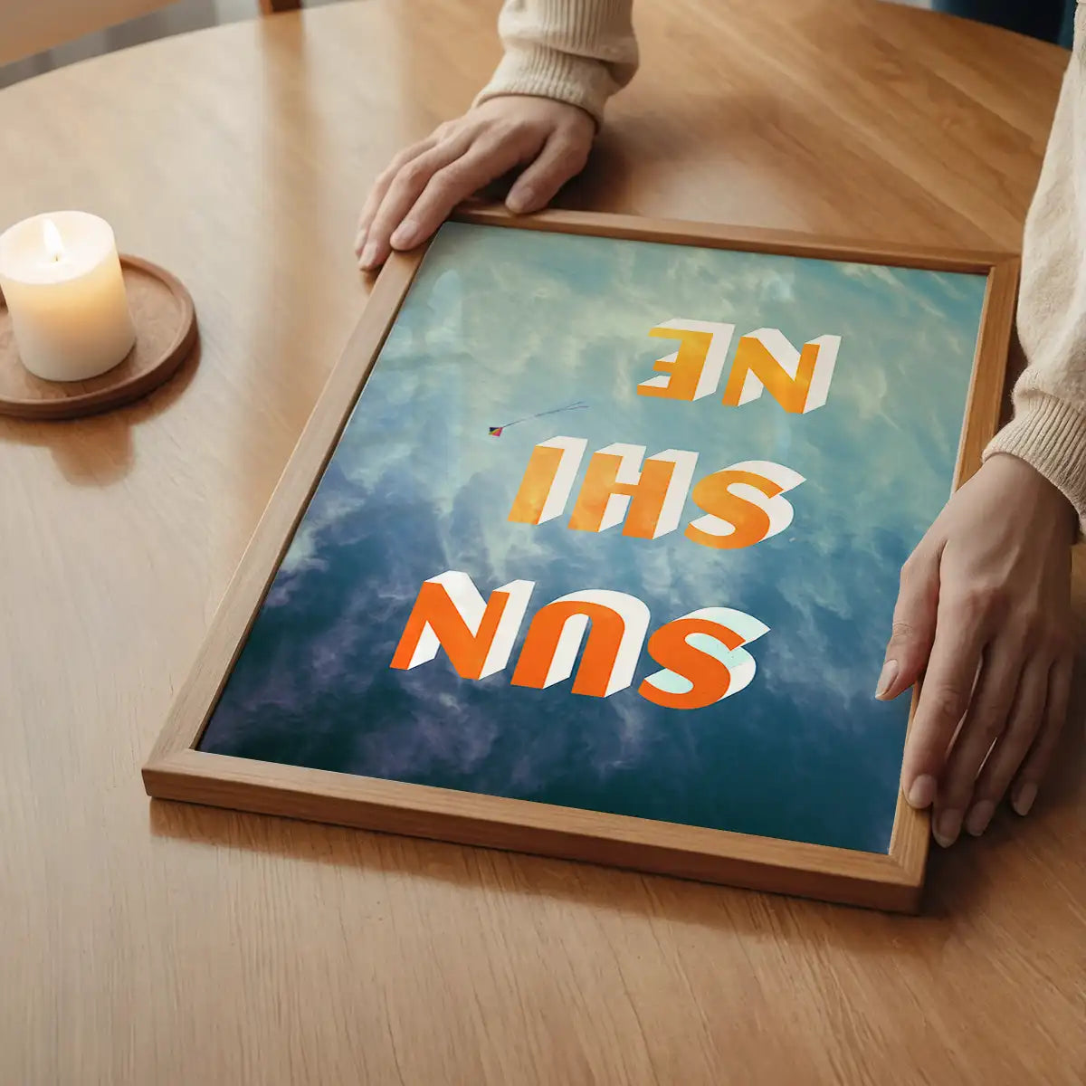 Sunshine Typography Clouds Print