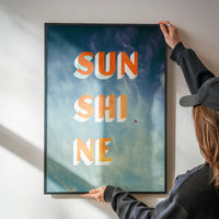 Sunshine Typography Clouds Print