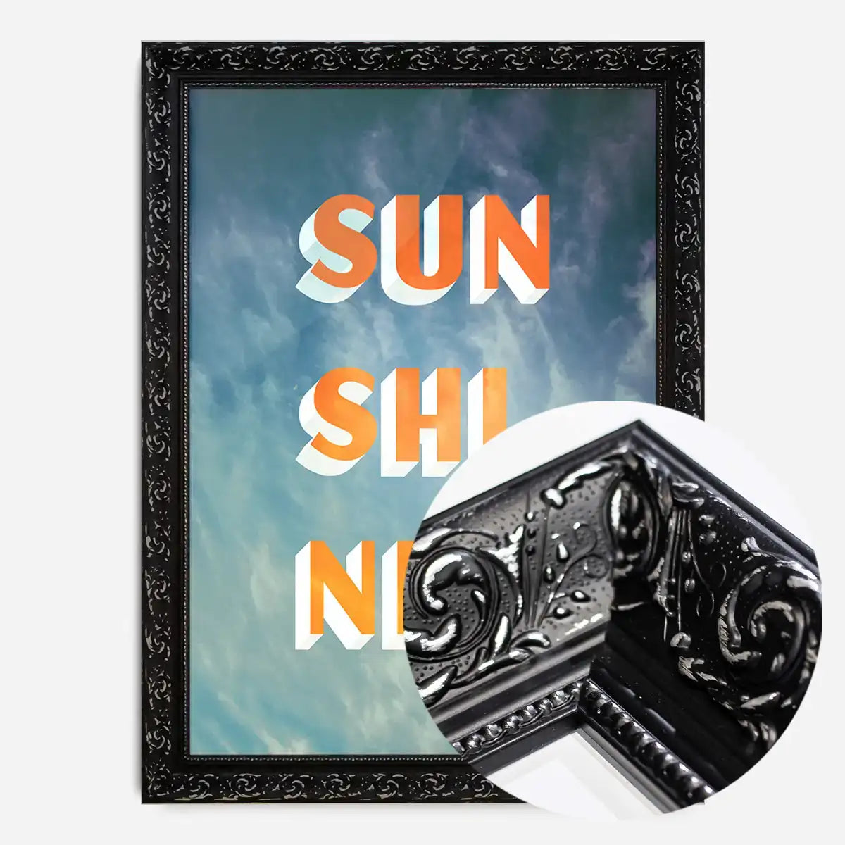 Sunshine Typography Clouds Print