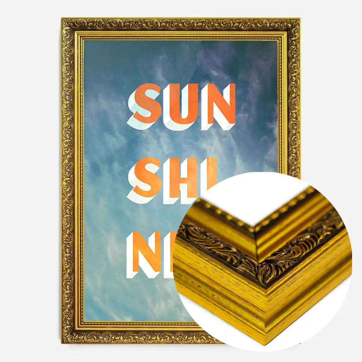 Sunshine Typography Clouds Print