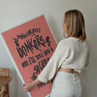You're Entirely Bonkers Alice In Wonderland Pink Quote Print